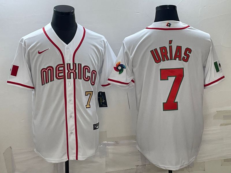 Men 2023 World Cub Mexico #7 Urias White Nike MLB Jersey14->more jerseys->MLB Jersey